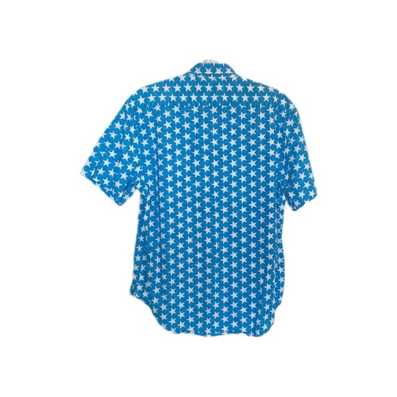 Staghorn River Patriotic Stars Stripes Cotton Button Down Short Sleeve Men’s L - Picture 2 of 8